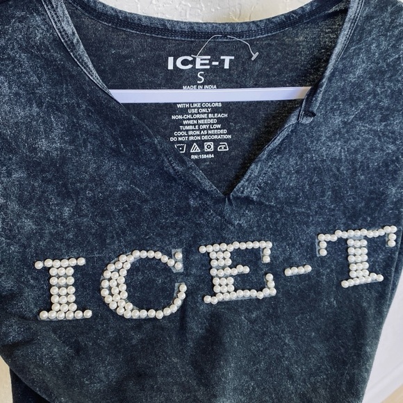 NWOT Ice-T Pearl Embellished Shirt - Picture 4 of 4